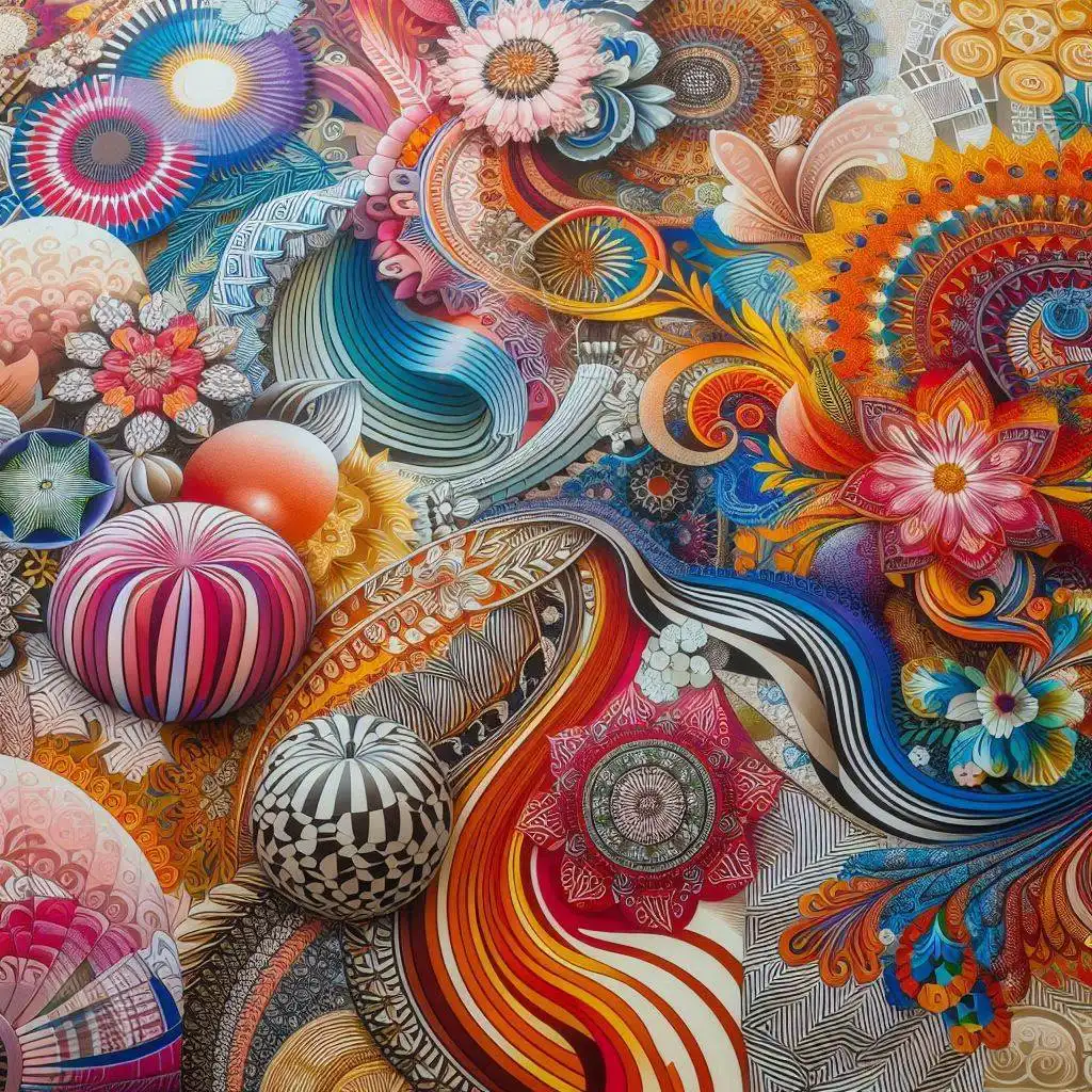 پارچه نقاشی شده با پلیسه
